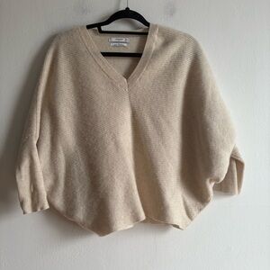 Mango Sz S Cream Bat Sleeves Cashmere Relaxed Sweater